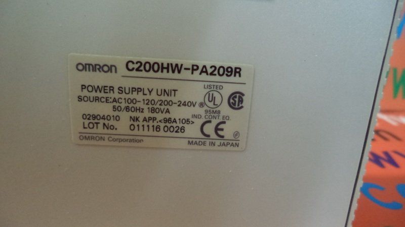 OMRON C200HW-PA209R - PLC DCS SERVO Control MOTOR POWER SUPPLY IPC